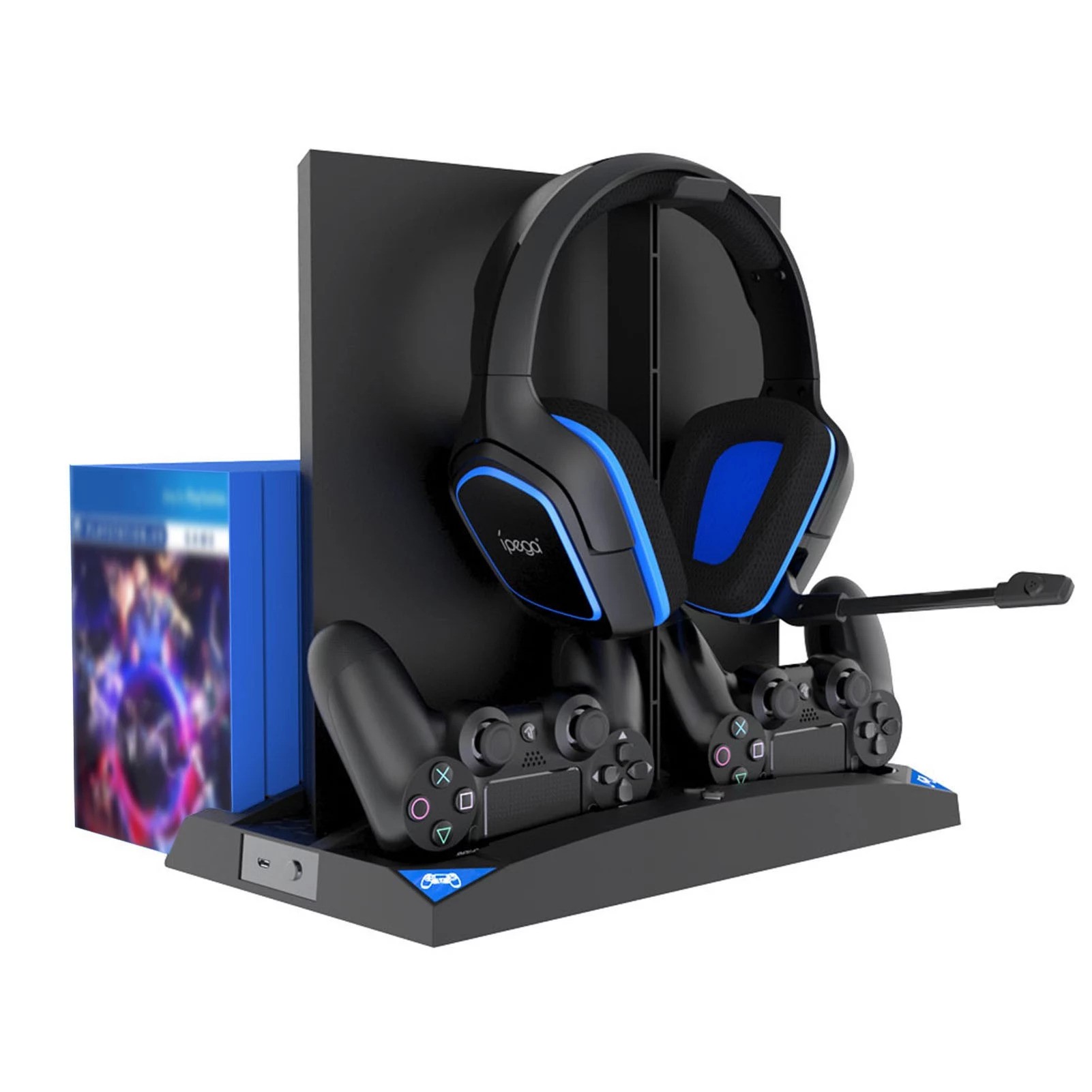Incarcator controller multifunctional 6 in 1 pentru PS4/PS4 PRO/PS4 SLIM, ventilatoare racire cu stand - imagine 16